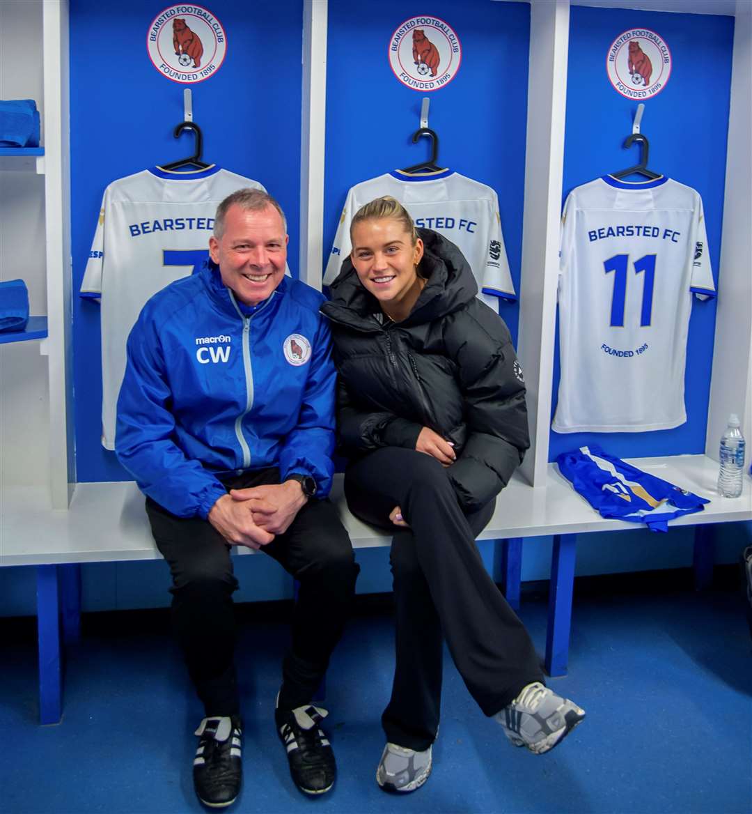 Alessia Russo with her old Bearsted coach Colin Whitfield. Picture: Ian Scammell