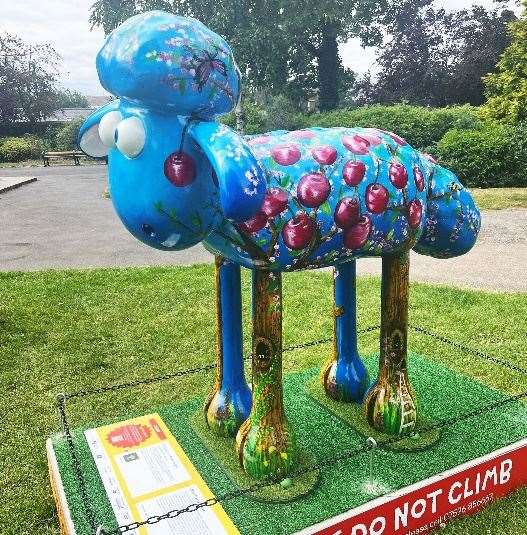 Cherry Shaun from the Shaun the Sheep art trail located in Brenchley Gardens was also damaged