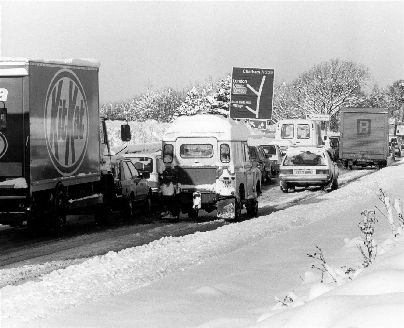 Traffic chaos at Blue Bell Hill