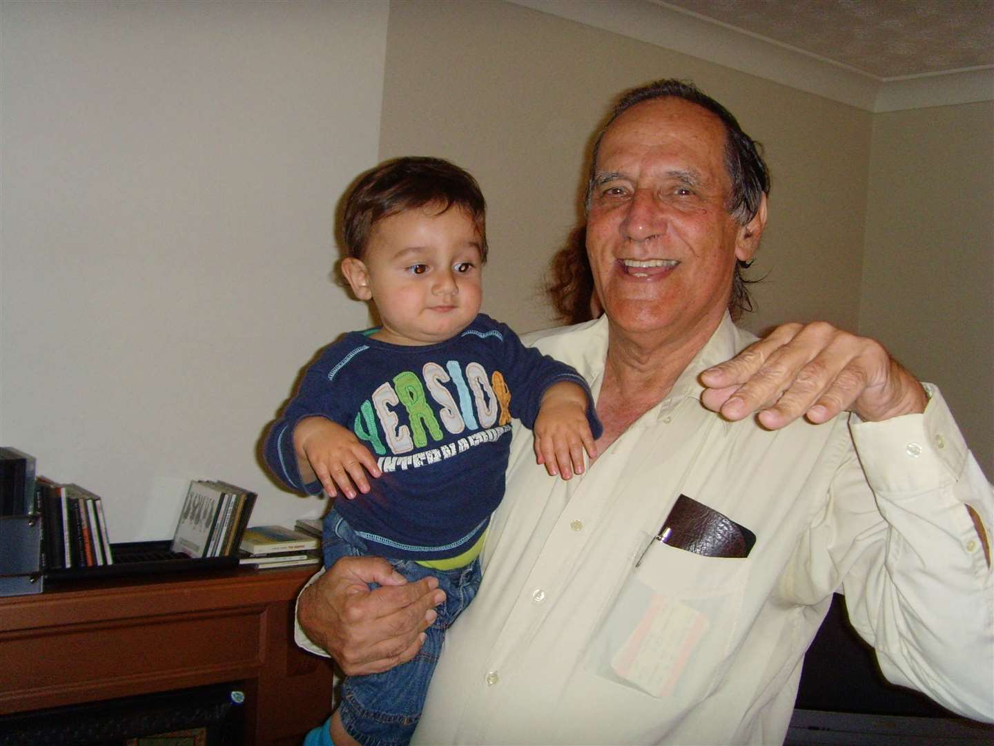 Yoram Hirshfeld, pictured with a friend's son, died in the tragedy. Picture: Amnon Eden/PA