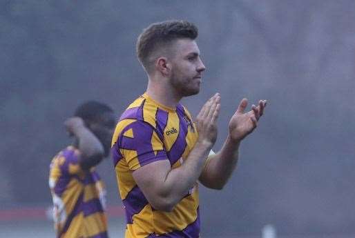 Aaron Millbank thanks Deal fans who followed them to Lincoln on Saturday. Picture: Paul Willmott