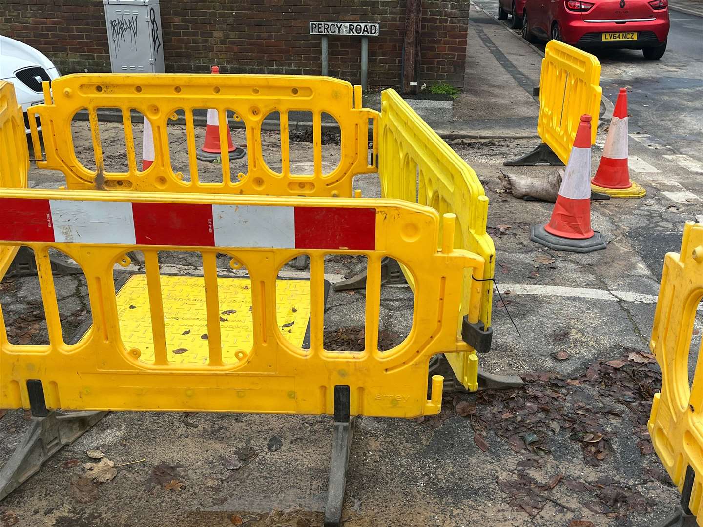 Percy Road in Broadstairs has been closed at the junction with St Peter's Road. Picture: Sarah Soar