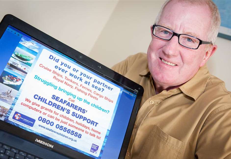 Neil Batey looking at the sailors Childrens Society website after starting his new job as the community engagement officer for Dover and Ramsgate.