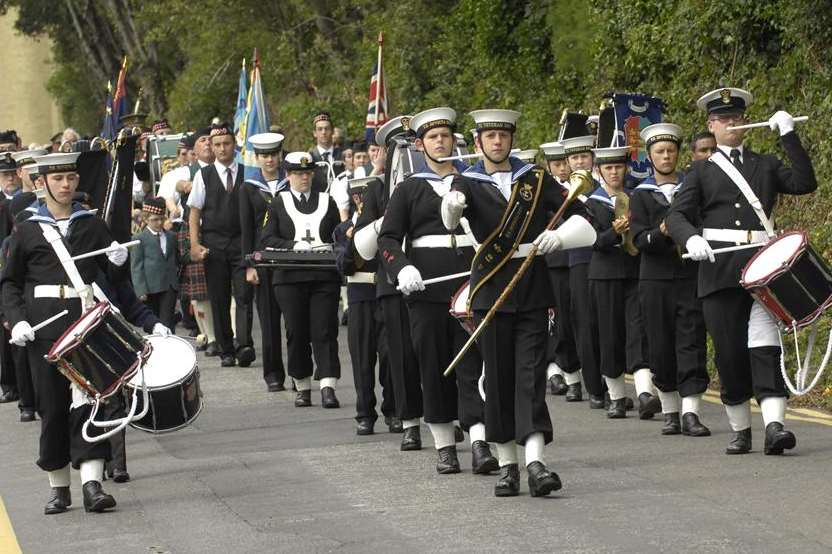 A Remembrance Sunday parade in Folkestone last year