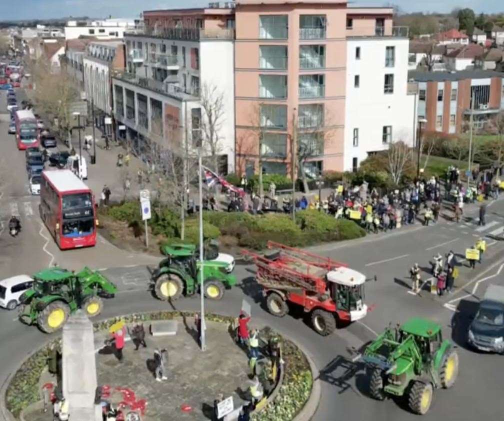 Protestors took to Orpington against the ULEZ expansion. Picture: Knoll Residents Association