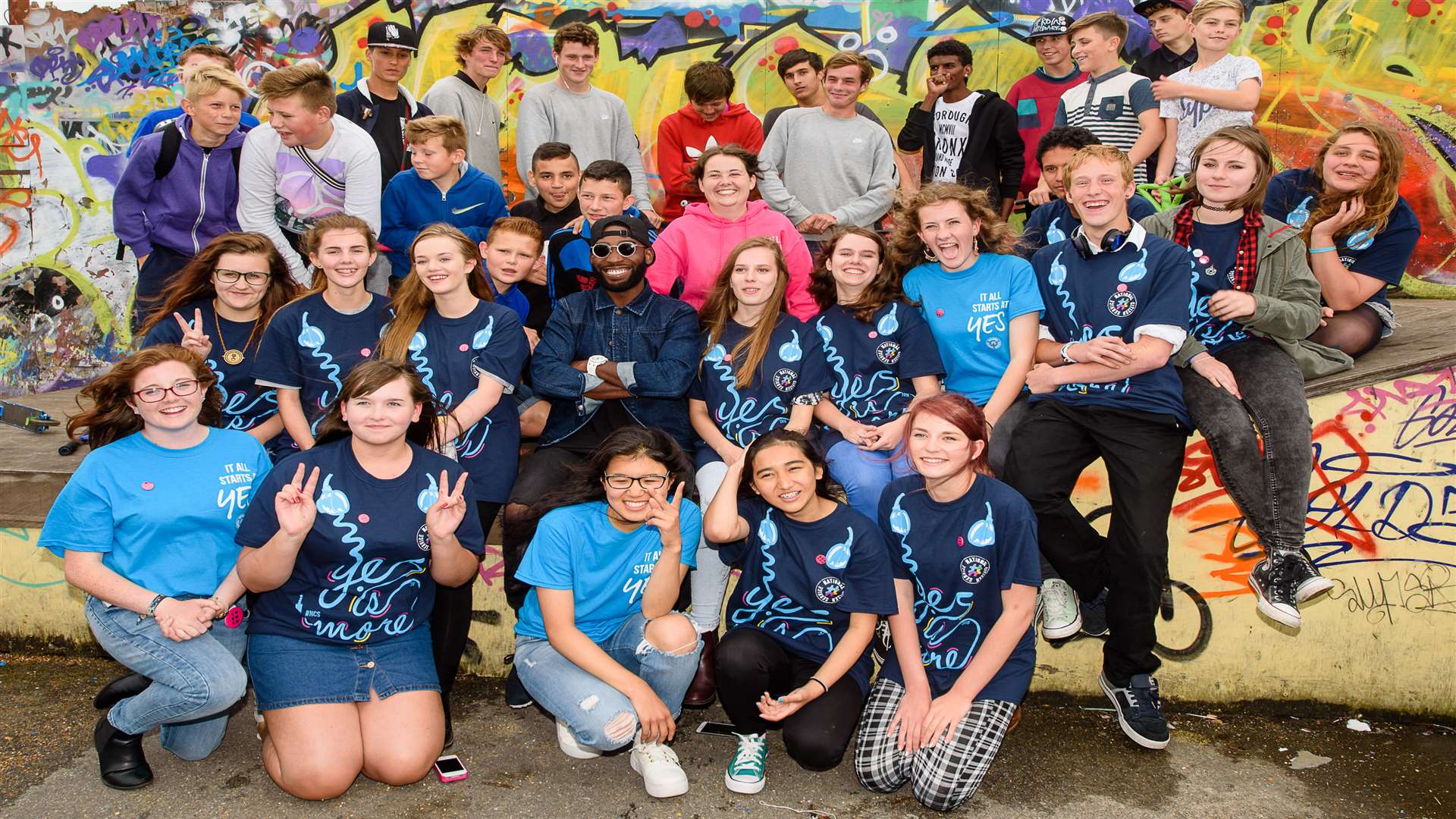 Rapper Tinie Tempah meeting with young people involved in National Citizenship Scheme in Folkestone. Picture: Alan Langley