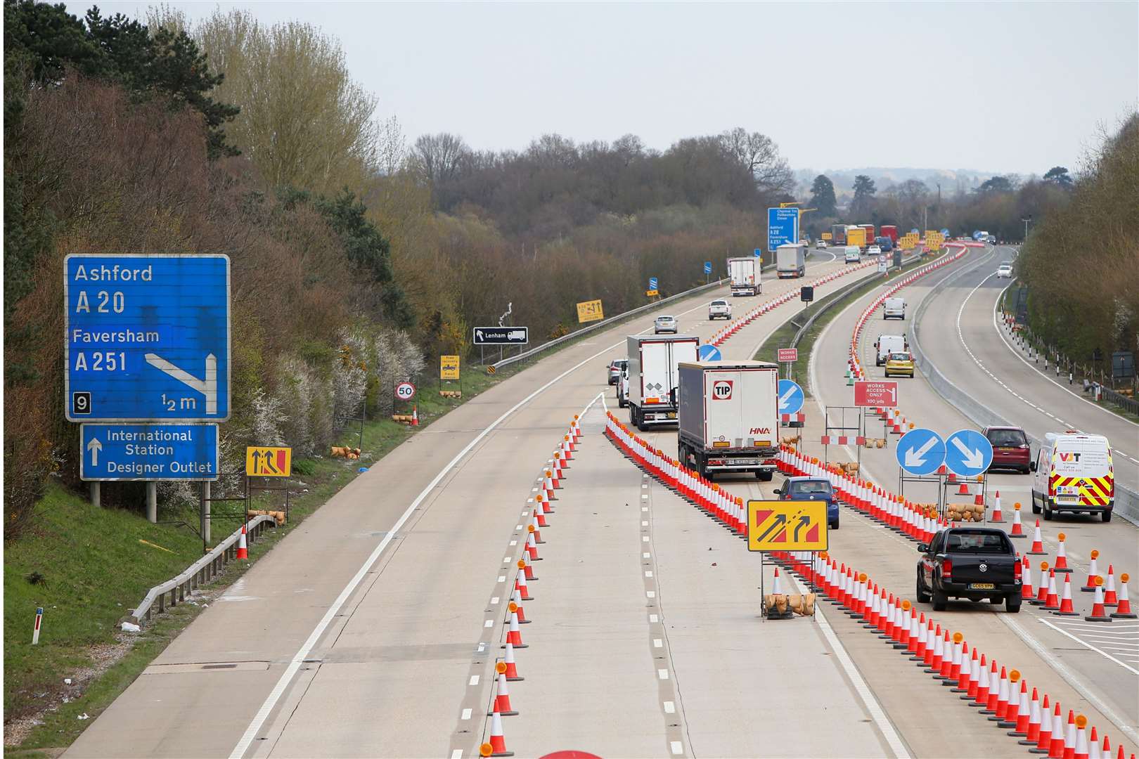 The M20 will be closed overnight to allow highways officials to deploy the contraflow. Picture: Andy Jones