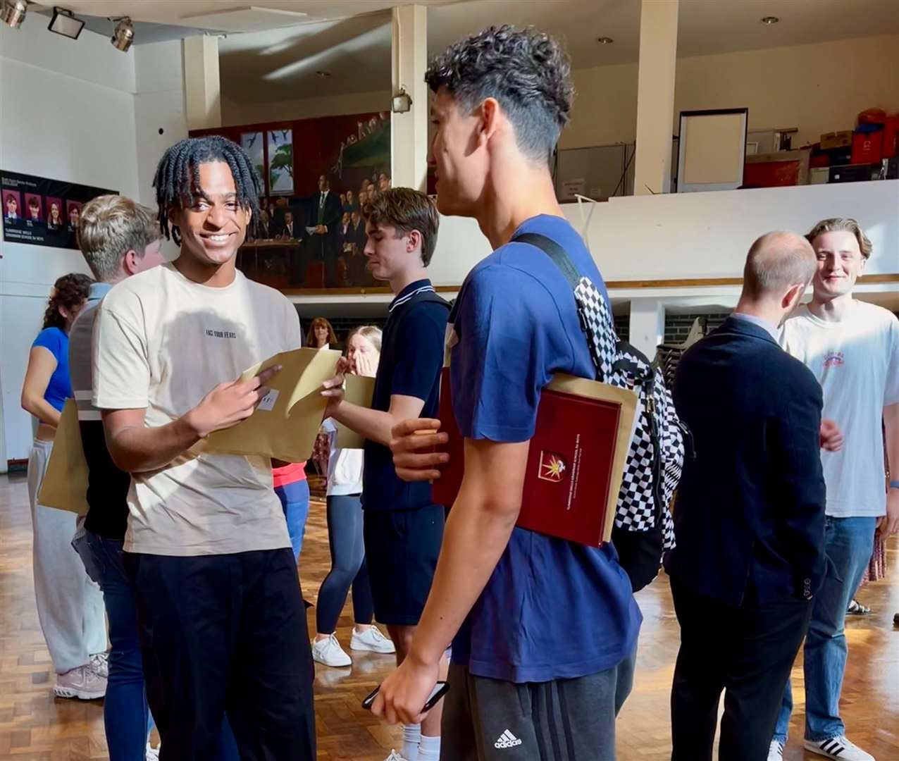 Pupils at Tunbridge Wells Grammar School for Boys receive their exam results