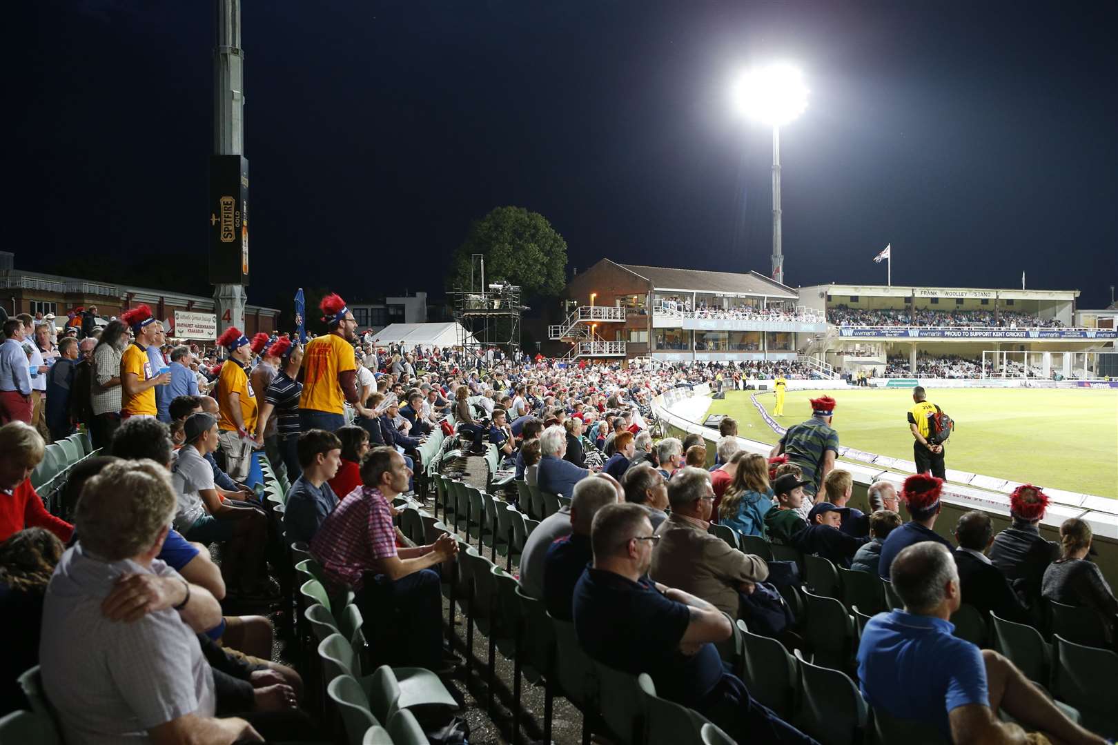 The Spitfire Ground, St Lawrence under the lights. Picture: Andy Jones