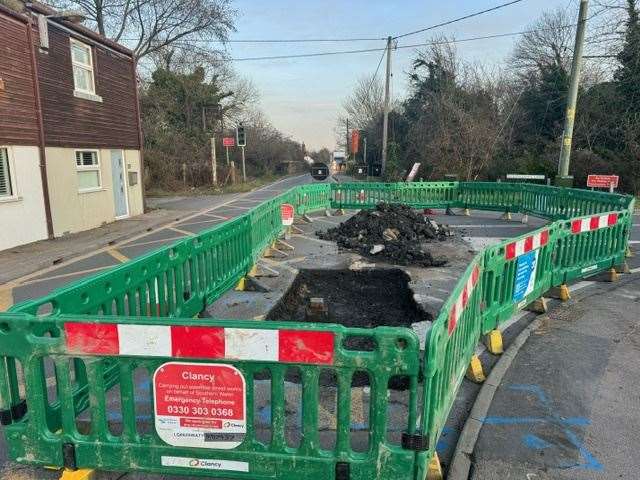 Drivers were being diverted along Station Road. Picture: Berengrave Service Station