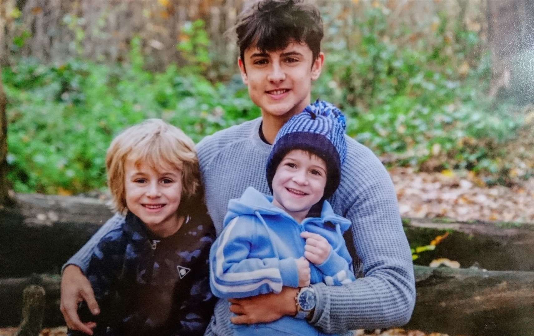 Zak with brothers Harry and Tom from Leeds