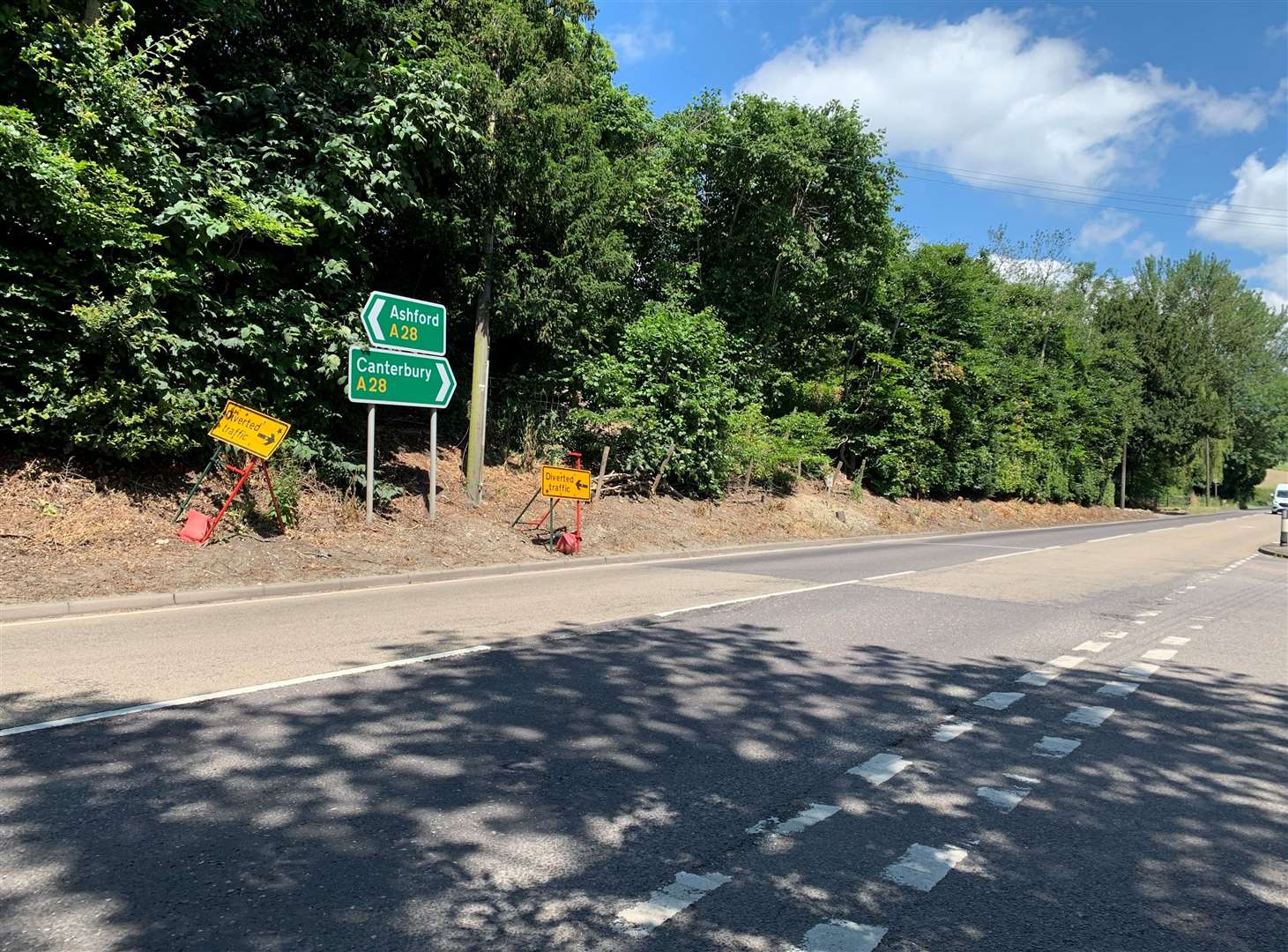 Two people were taken to hospital after a crash on the A28 in Chartham