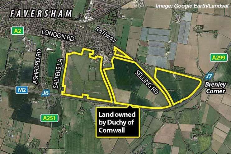 The Duchy of Cornwall owns 320 acres of land in Faversham