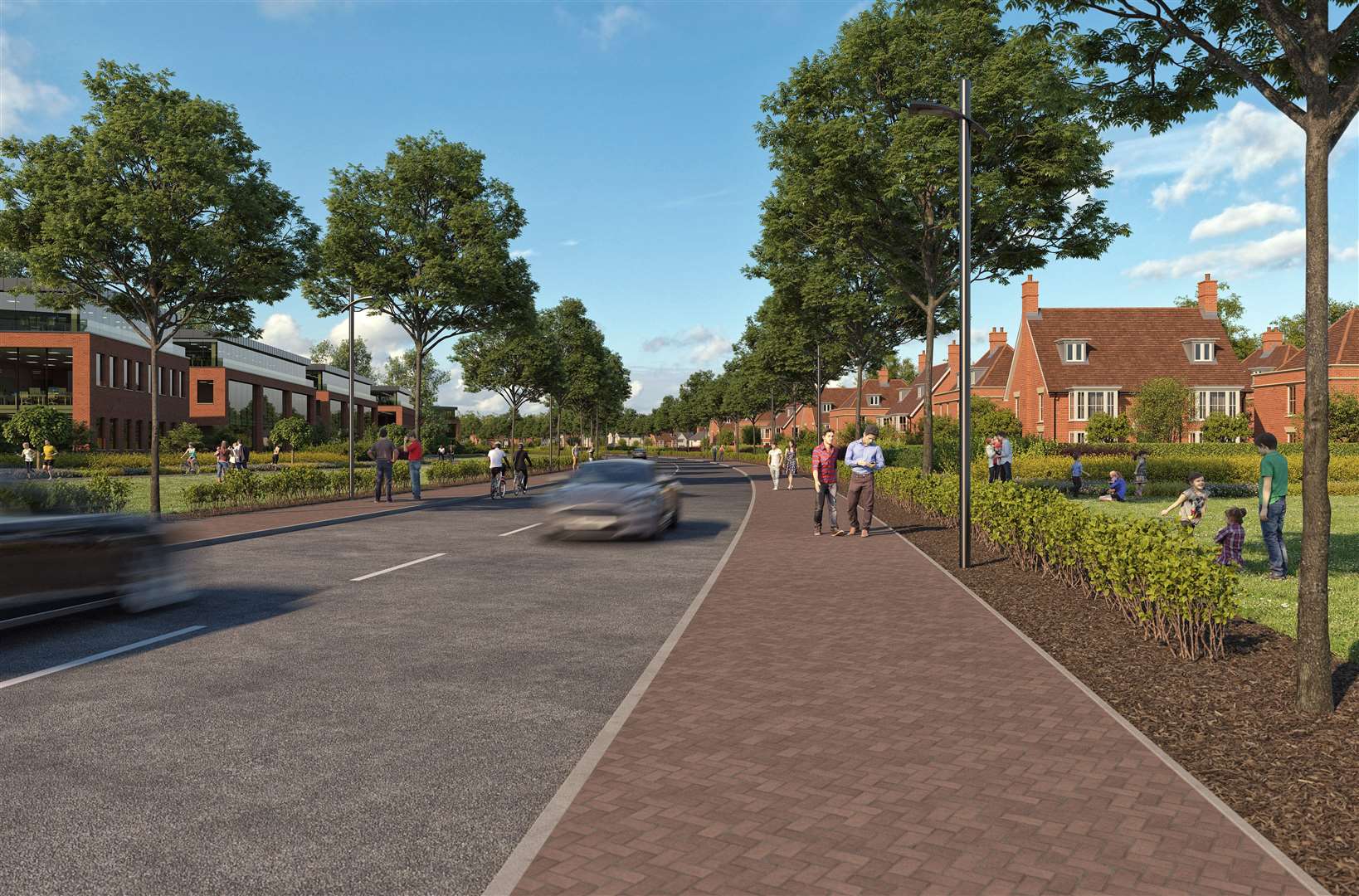 An artist's impression of what Binbury Park garden village could look like