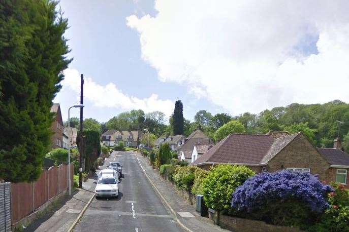 A garage caught light in Woodlands Drive, Hythe. Picture: Google