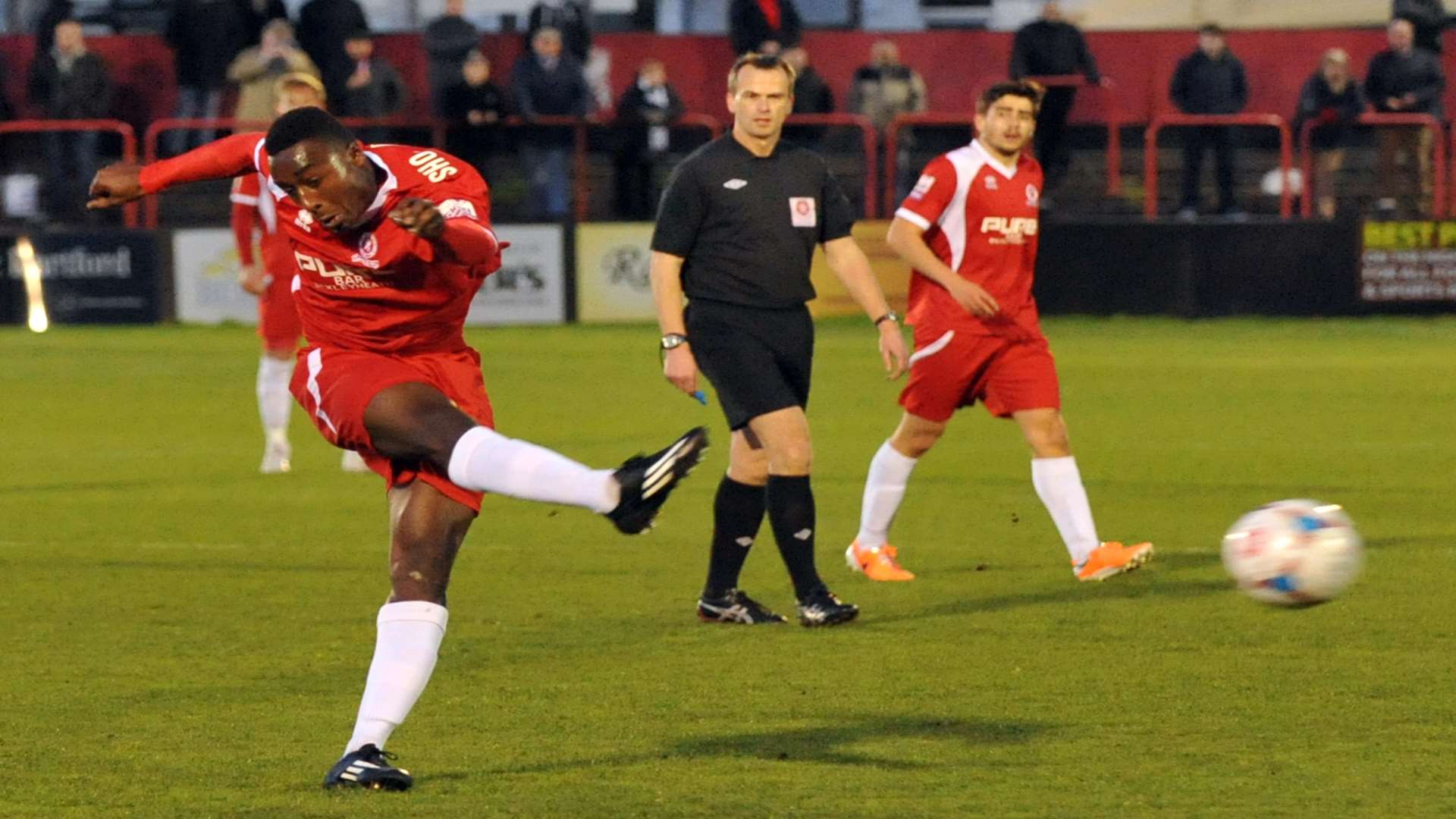 Tobi Sho-Silva fires in a shot at goal. Picture: David Brown