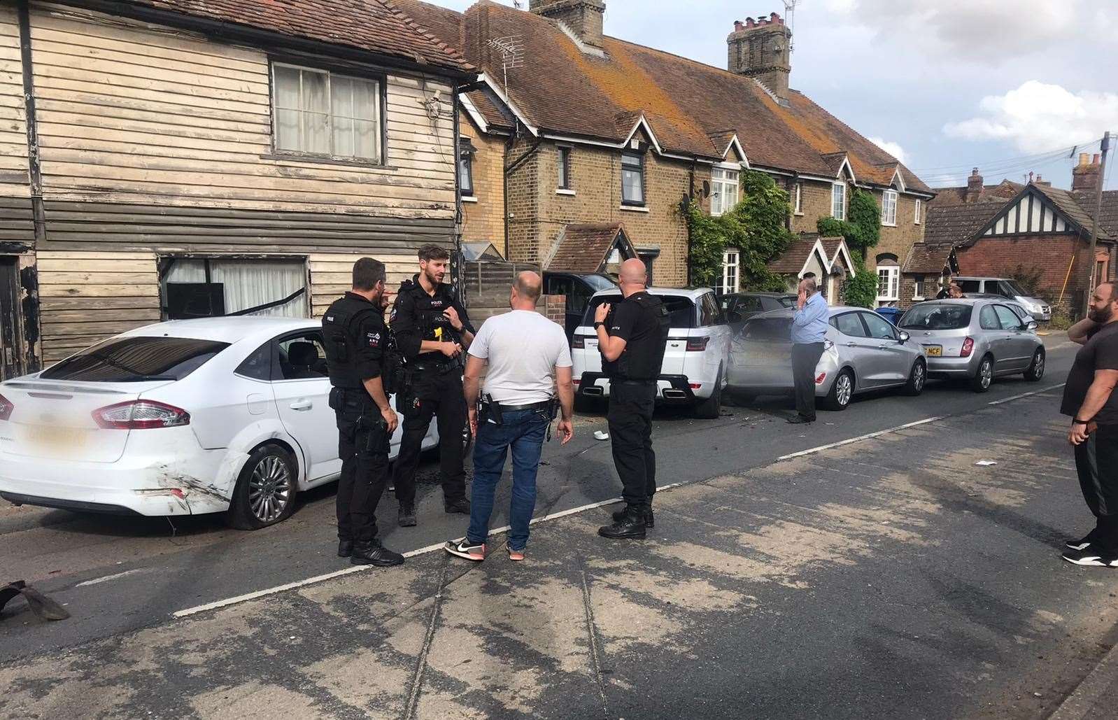 The car crashed near to the former Fox and Goose pub. Picture: Nicola Kingsley