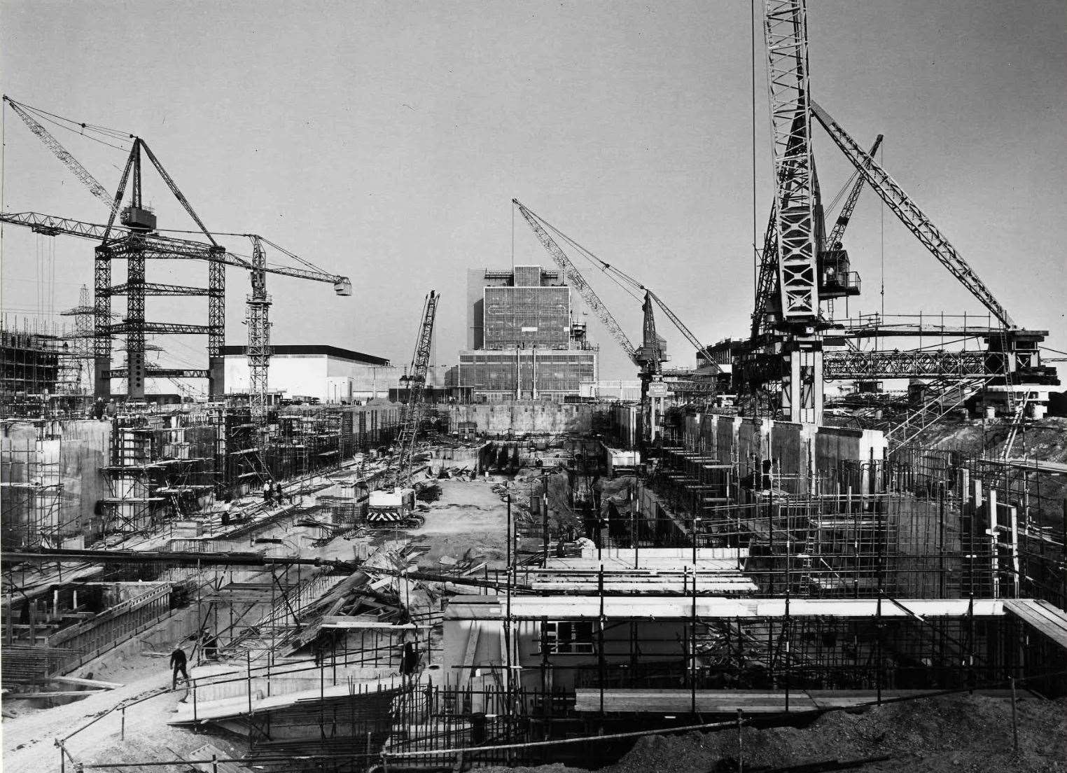 Dungeness B during construction in 1966 - it would take far longer to be completed