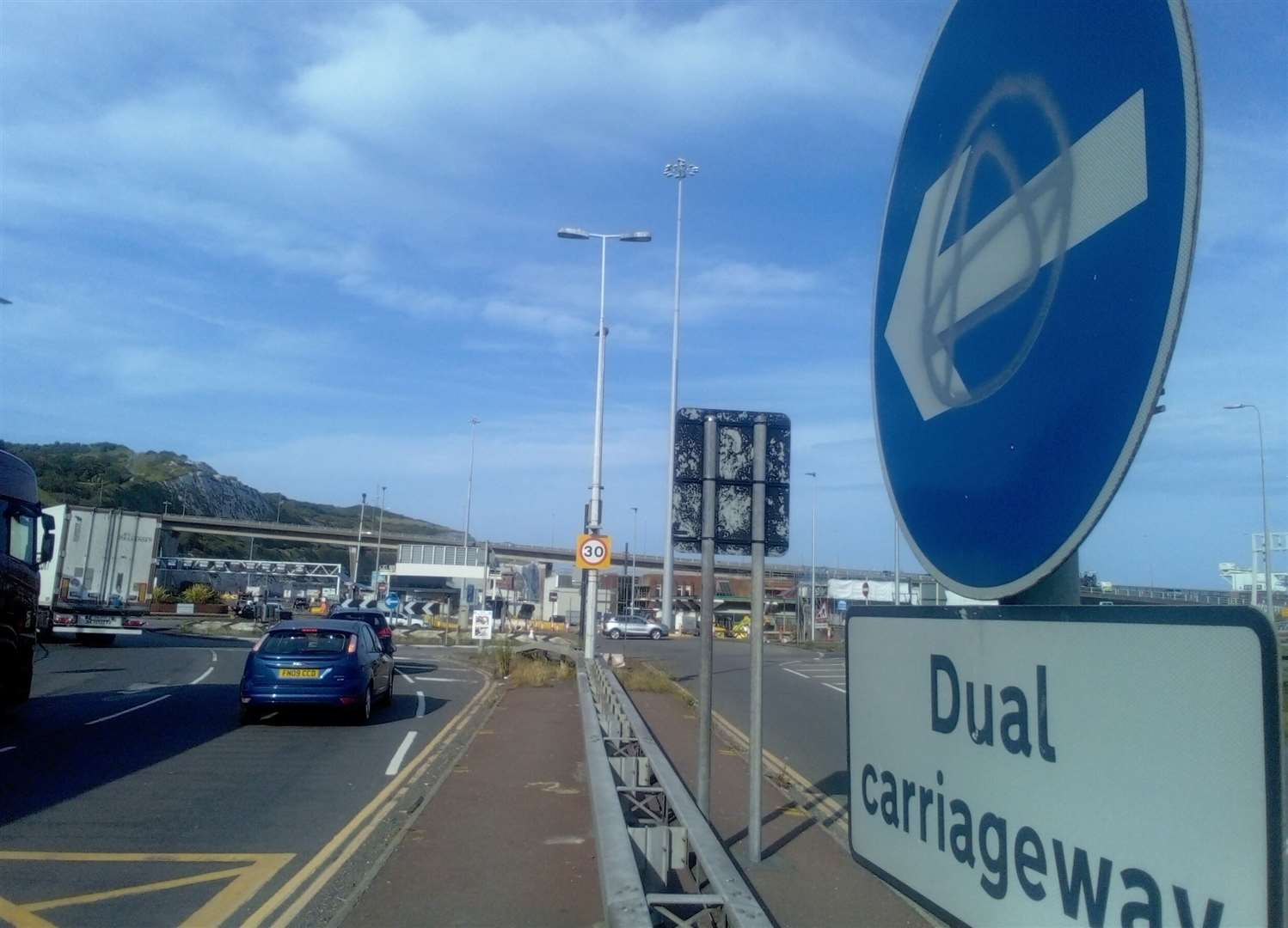 An anarchy symbol has also been sprayed onto a sign on opposite side of the road. Picture: Karen Walker