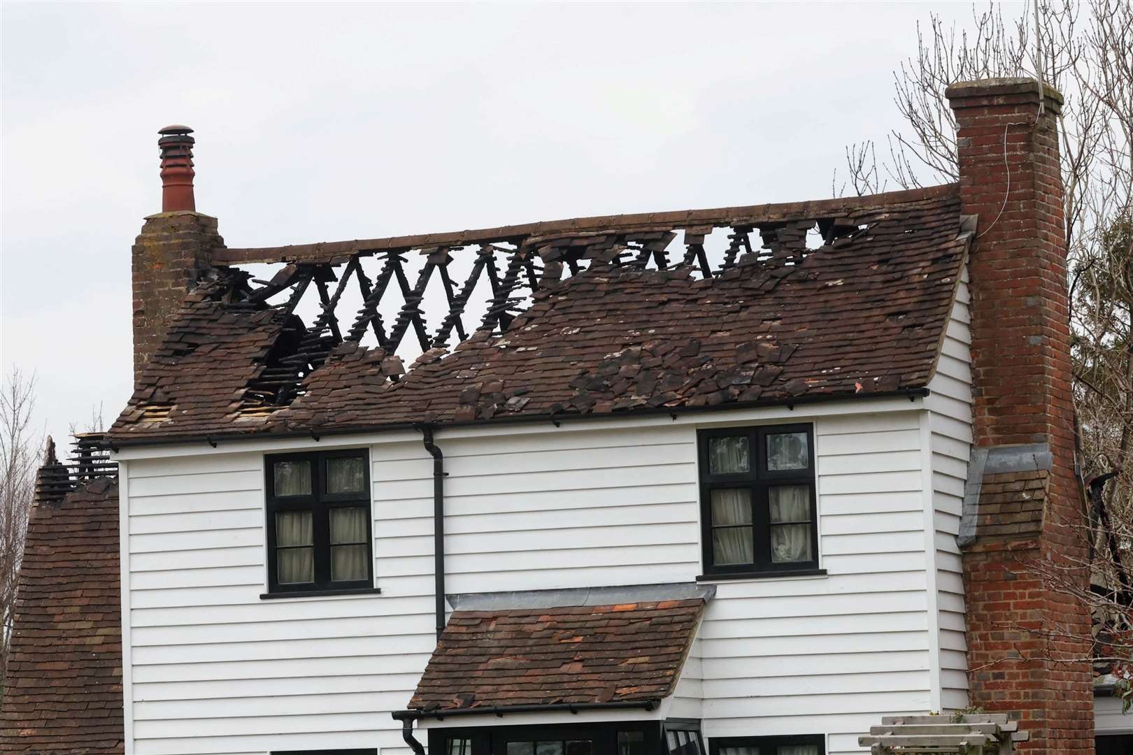 The damage caused by the fire in West Malling. Picture: UKNIP