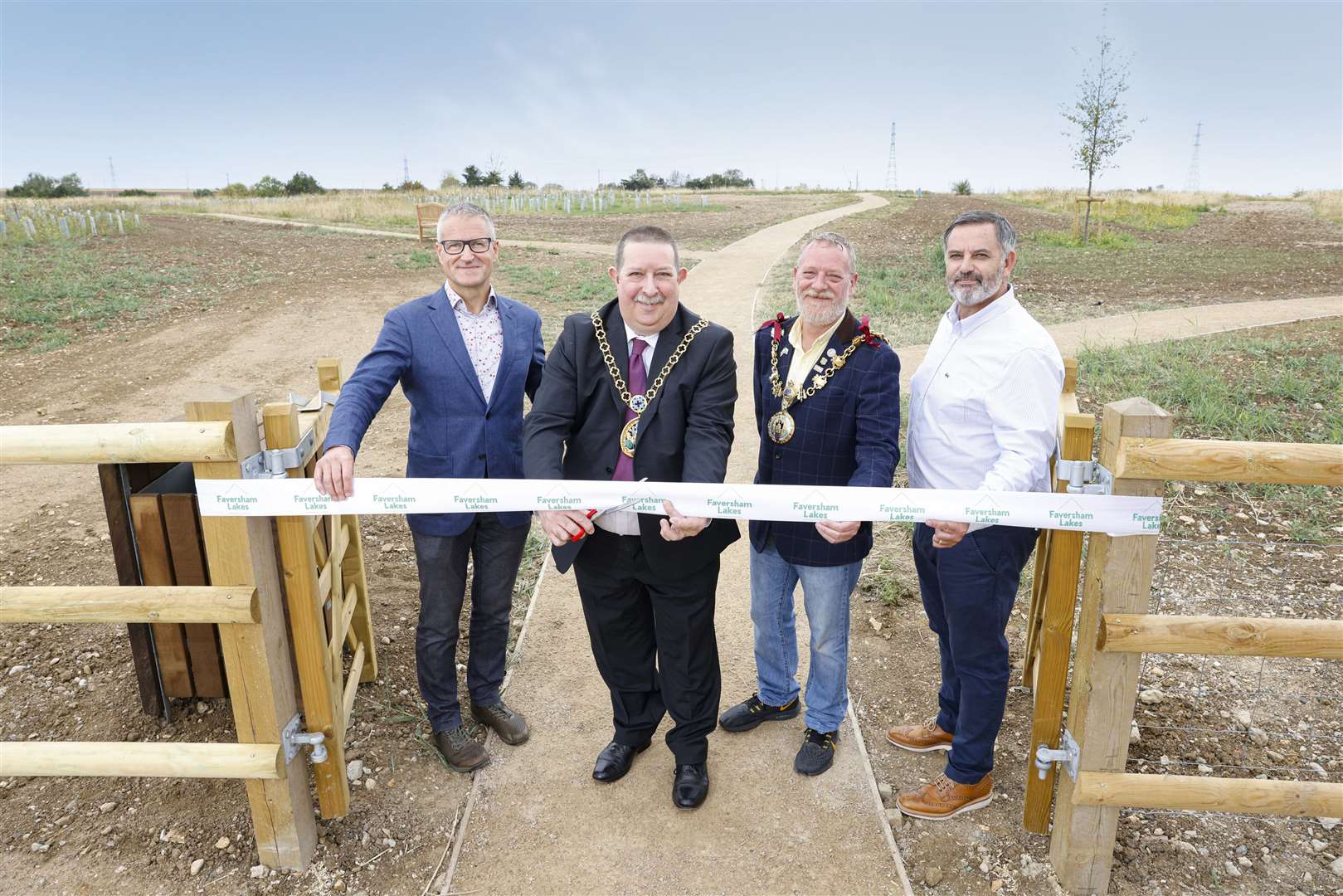 Cutting the tape to open the new Faversham Lakes country park