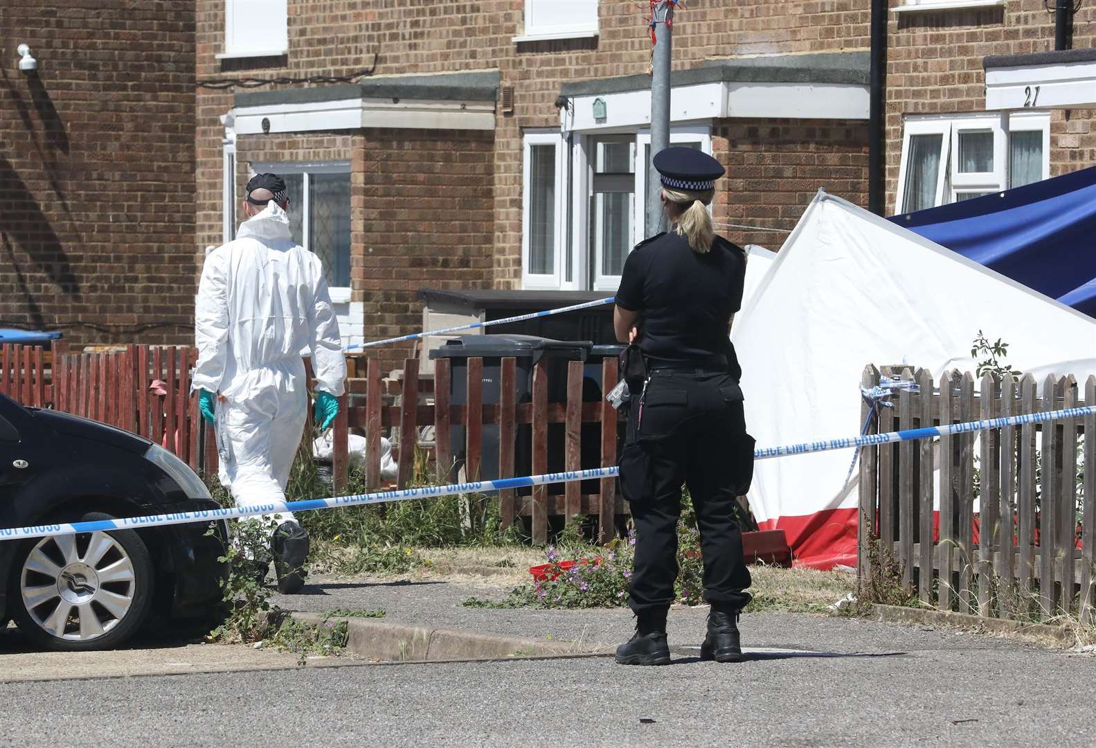 Police at Elfrida Close, Margate. Picture: UKNIP