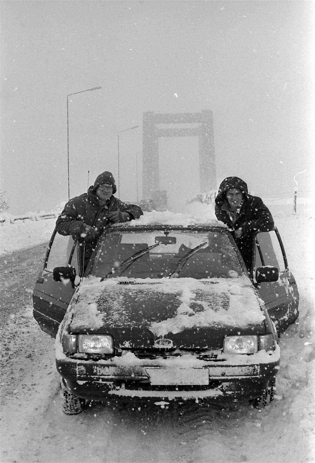 Kent Messenger reporters John Nurden and John Hammond covering the freak weather