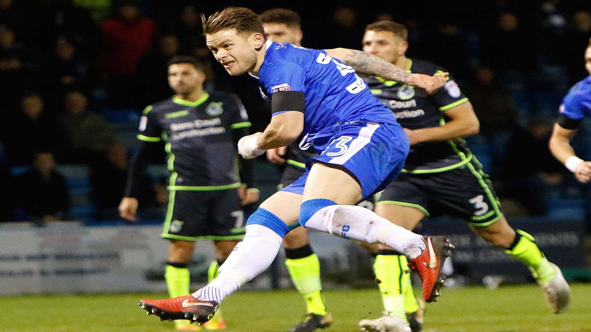 Mark Byrne misses his second penalty and with it the chance of a hat-trick Picture: Andy Jones