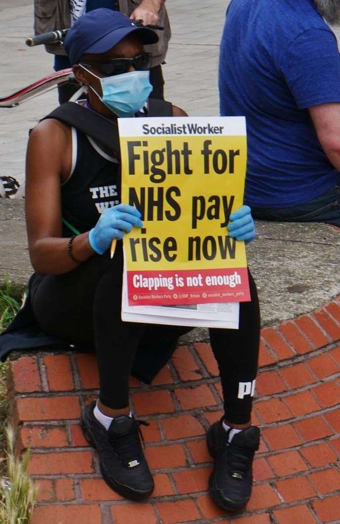 NHS workers in Medway took the the streets in Chatham last summer to protest against pay proposals. Picture: Medway TUC