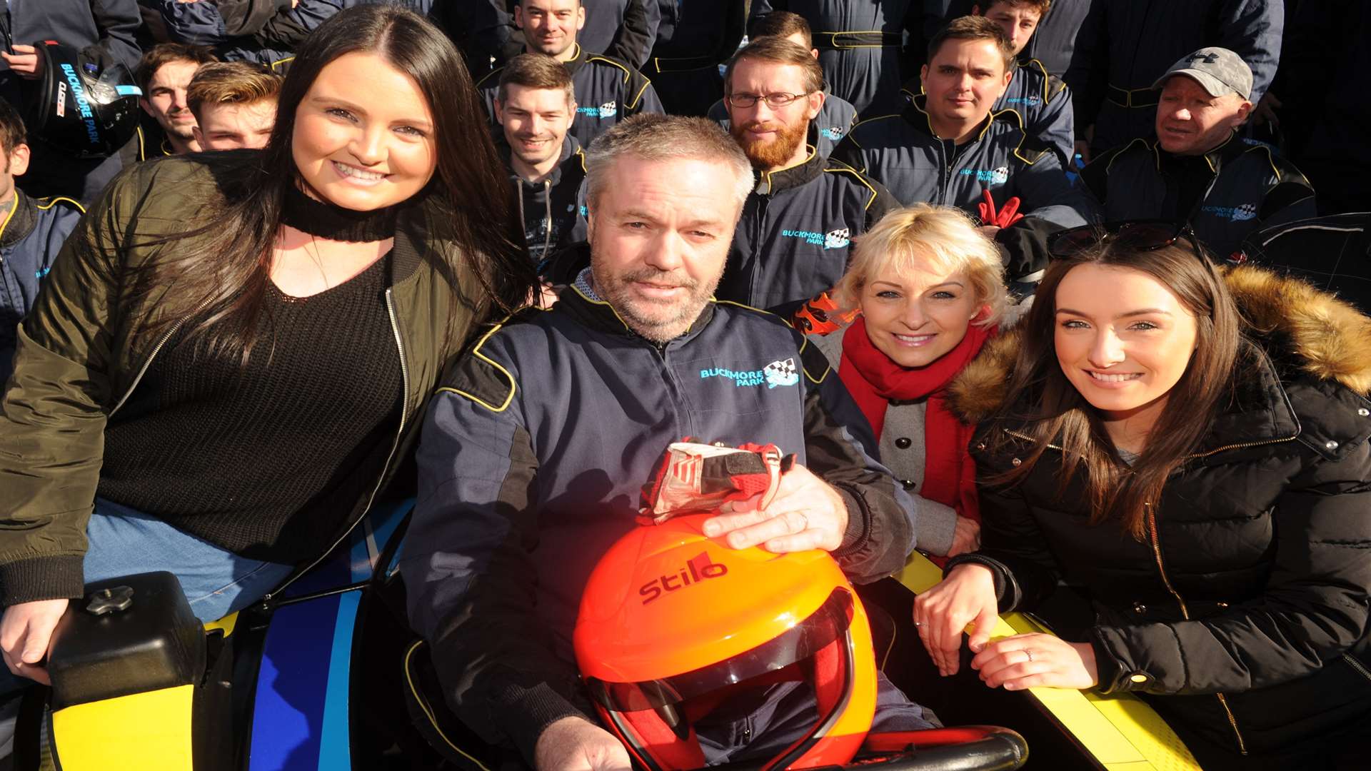 Martin and Julie Lawford with Sophie and Emma Wilson. Picture: Steve Crispe