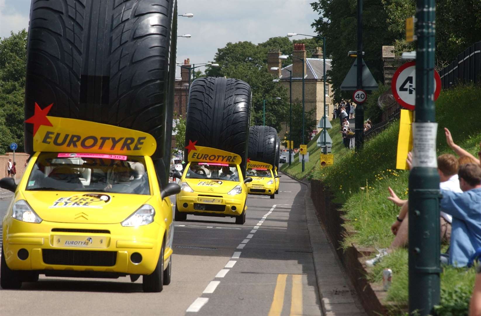 Fleet of Eurotyre cars heading through Chatham. Pic: Barry Crayford