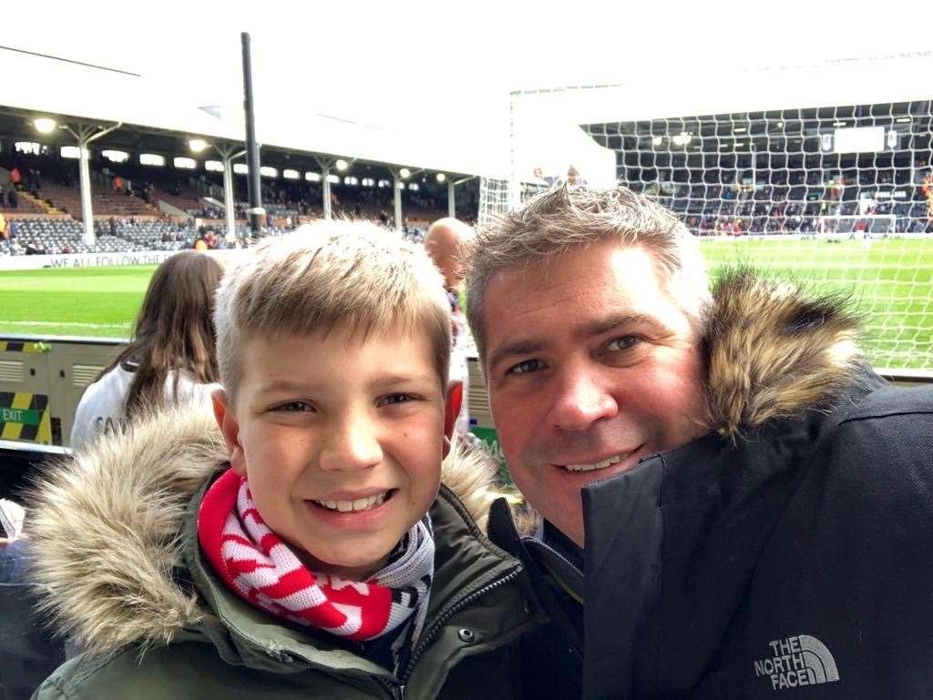 Mark Towens and his son Jamie. Picture: Mark Towens