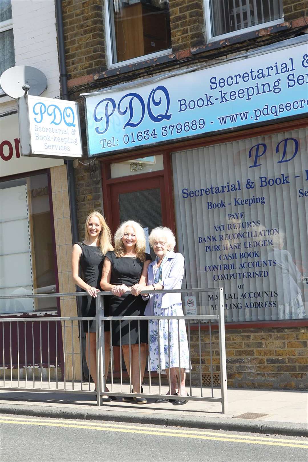 From left, Tanya Walker, Manager, her Mother, Pam Walker, proprietor and her Grandmother, Ena, 91, a former employee, outside PDQ secretarial