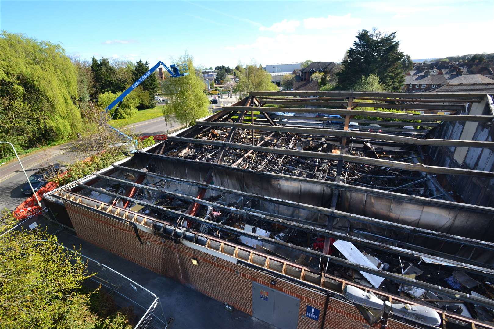 Repairs under way on the wrecked Tesco Express store in Mace Lane, Ashford Picture courtesy of Steve Salter