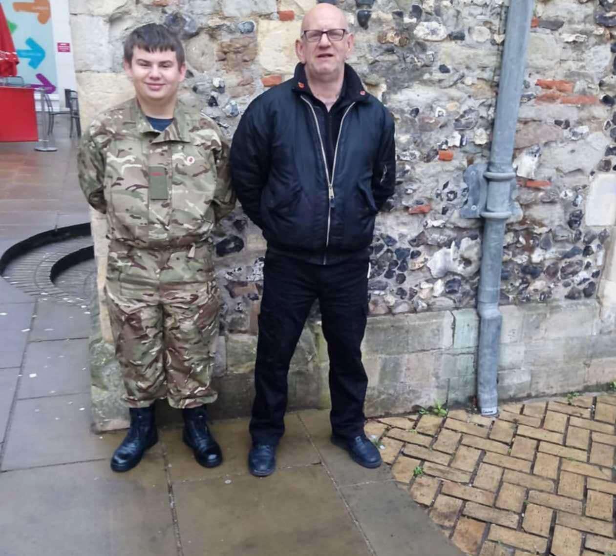 Robert and Ben pictured in Canterbury city centre