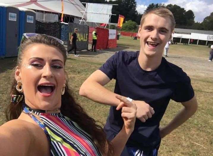 Harry Ivell with his sister Bethany at a festival. Picture: Zoe Ivell