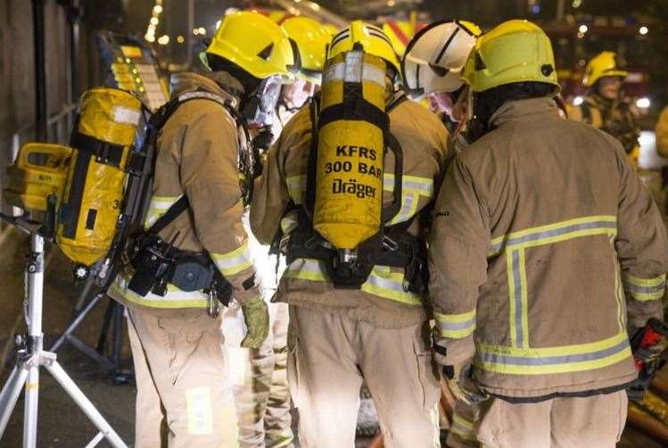 Crews in two engines were sent to tackle the out of control bonfire in Deal. Stock picture