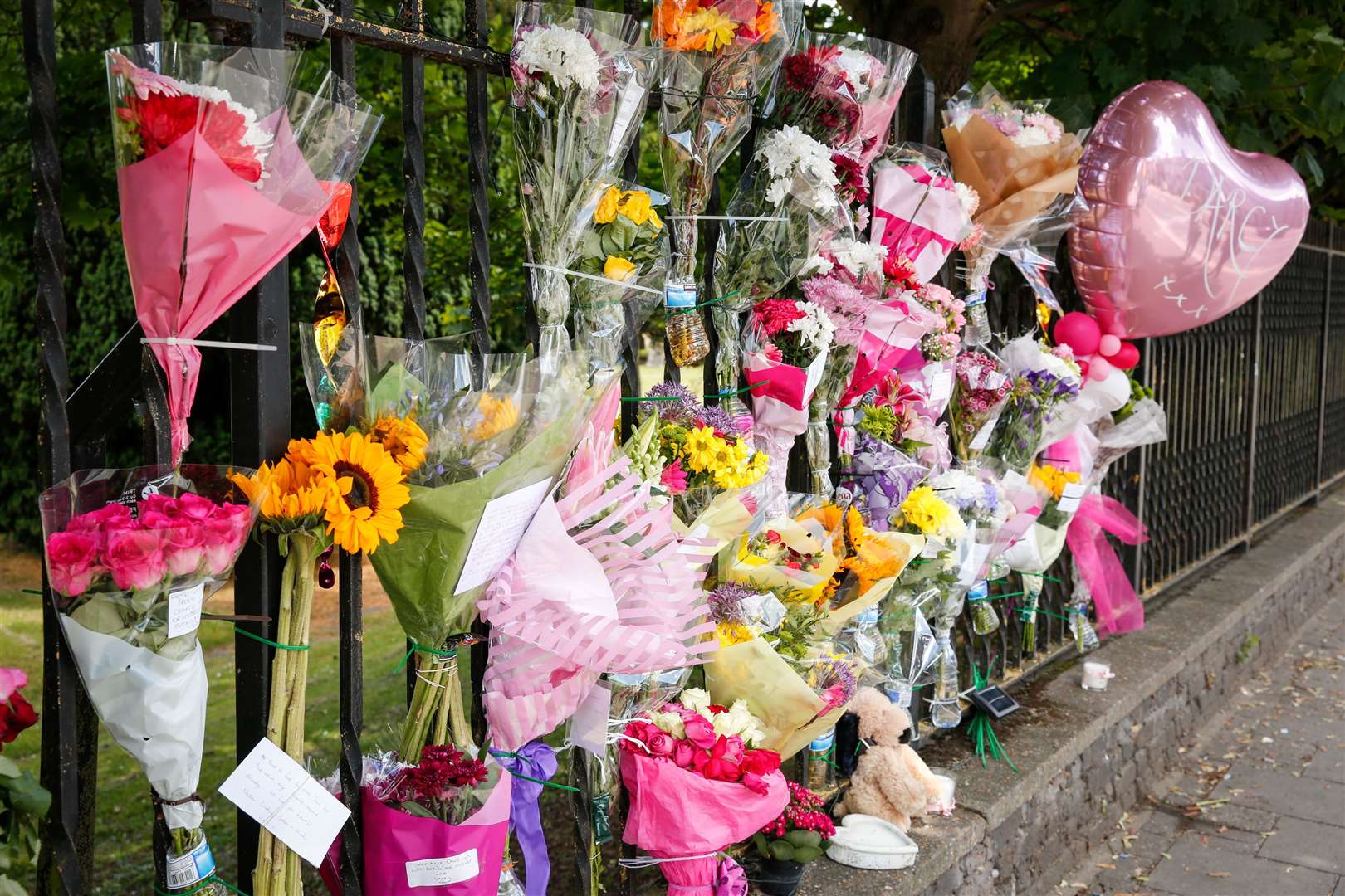 Floral tributes were laid after 20-year-old Darcy Bruce-Lawrence died in East Hill, Dartford, last year