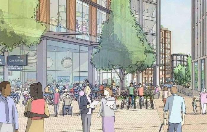 The new business quarter proposed as part of the Ebbsfleet Garden City plans. Photo: Ebbsfleet Development Corporation