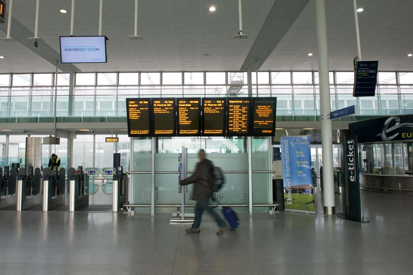 A commuter at Ebbsfleet International station