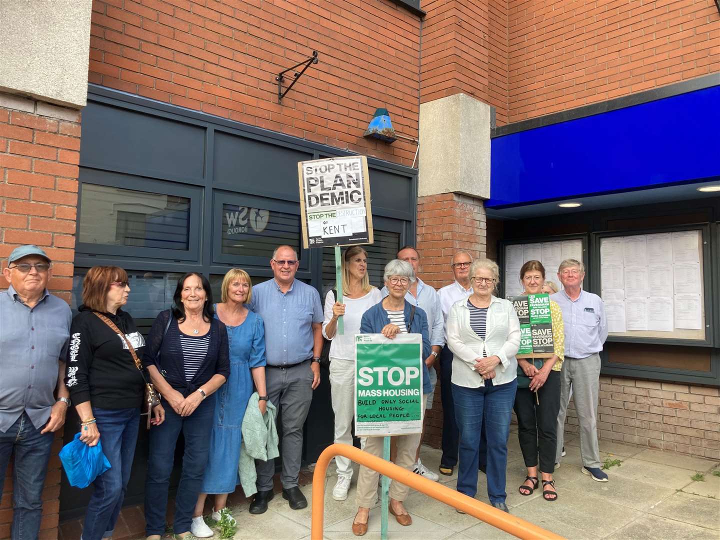 Protestors gathered outside Swale council's offices in Sittingbourne