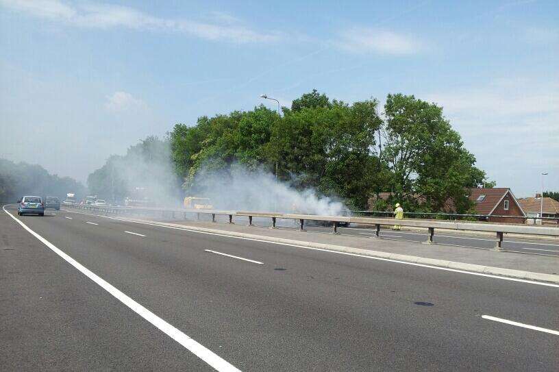 Firefighters at the scene. Picture @BenGy_Kent on Twitter