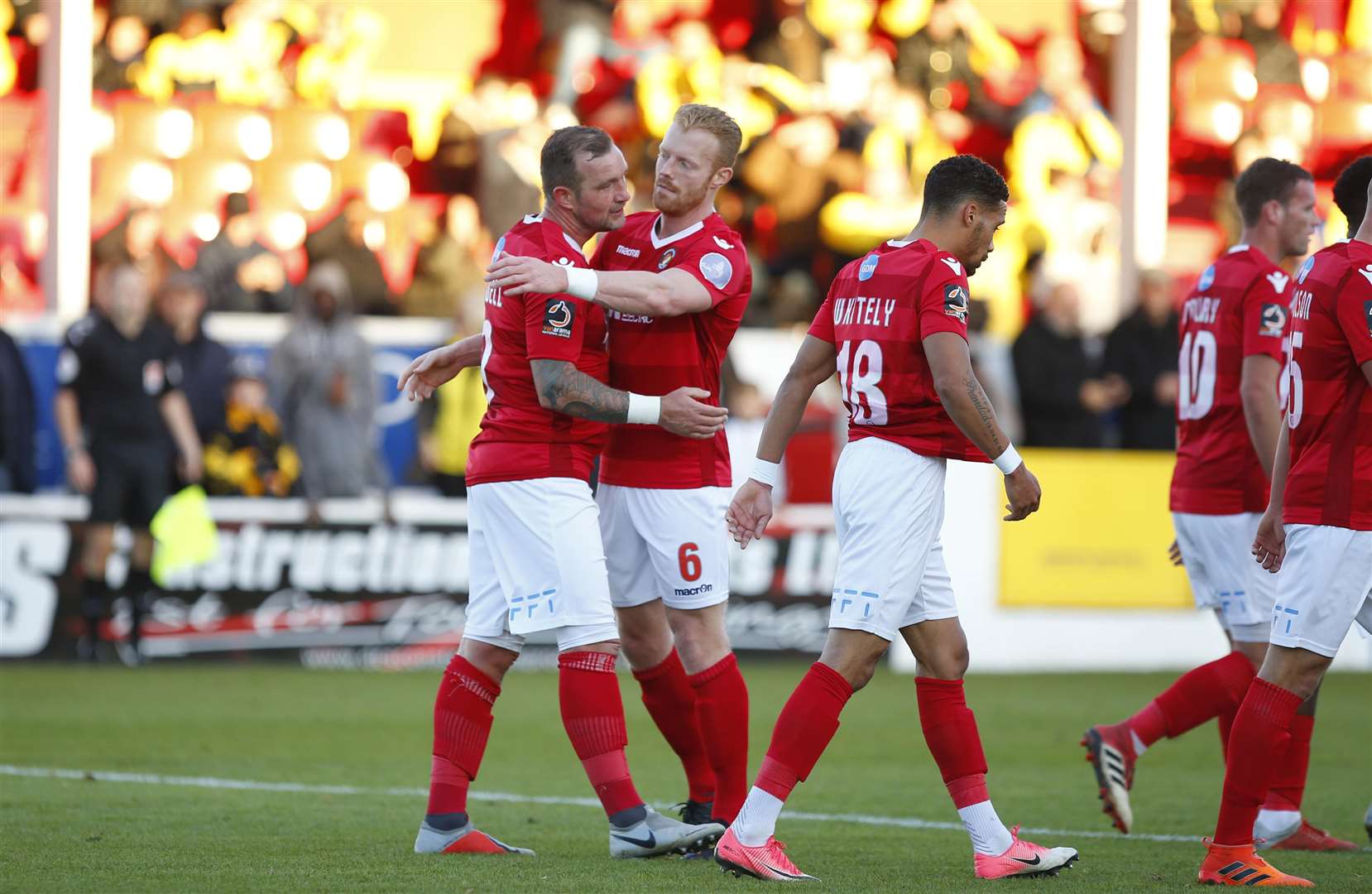 Danny Kedwell is congratulated by Kenny Clark Picture: Andy Jones