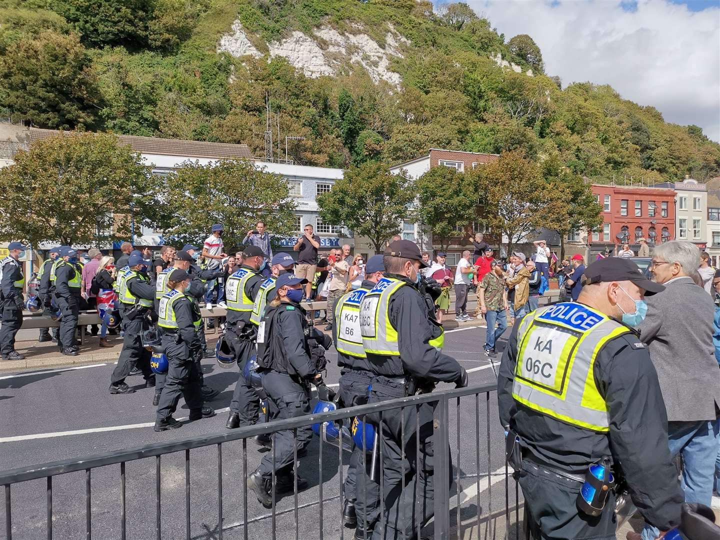 Officers are trying to keep traffic moving. Picture: Oliver Kemp