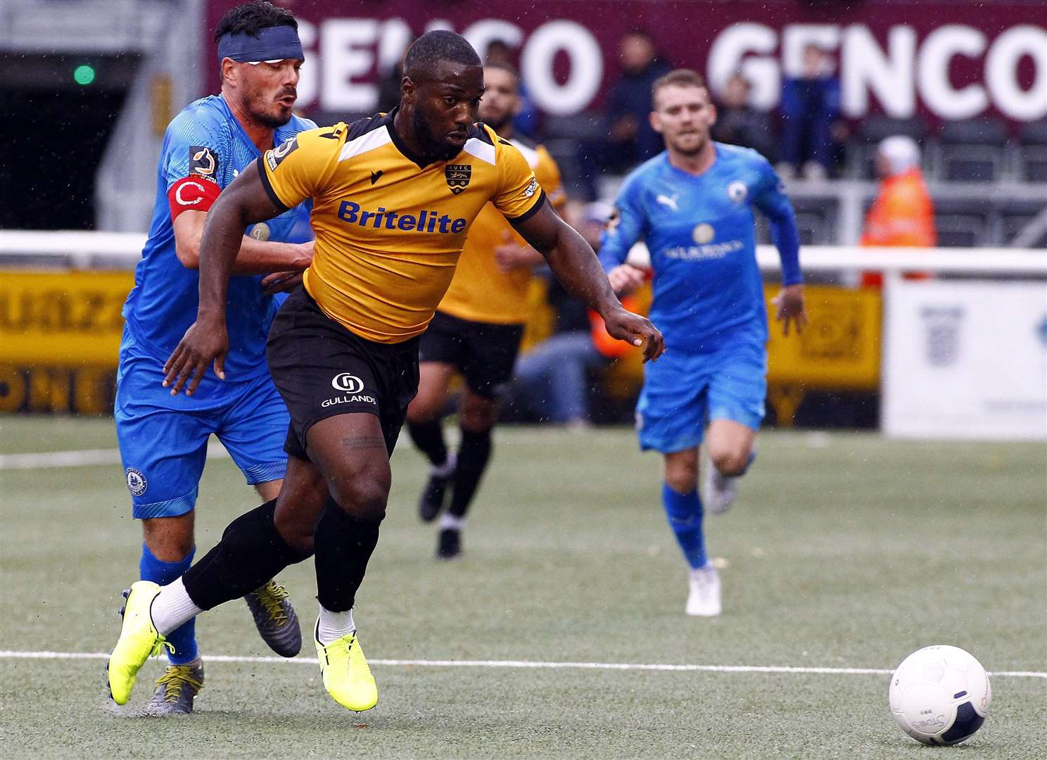 Opening goalscorer Ibby Akanbi runs at the Billericay defence Picture: Sean Aidan