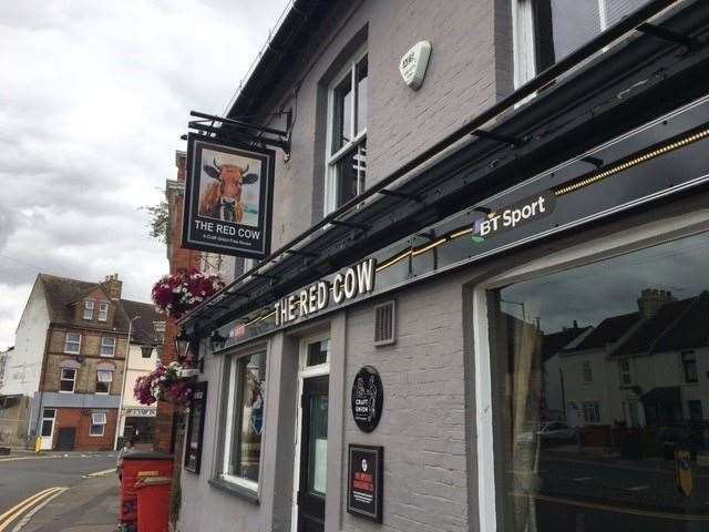 The Red Cow, on a corner of Foord Road in Folkestone, is a Craft Union pub