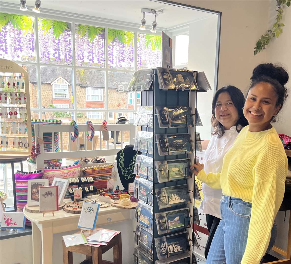 Cecilia Arias and her daughter Allison at their gift shop. Picture: Cecilia Arias