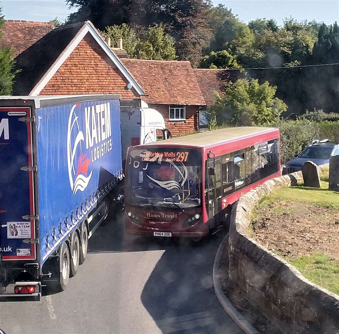 The tight bend on the A262 remains a nightmare for traffic