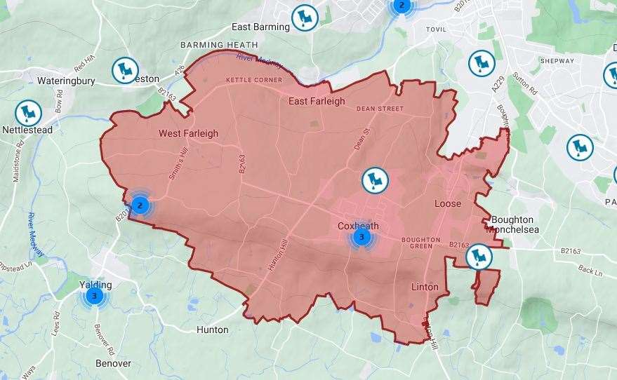 Residents across Coxheath are saying they are without water. Picture: South East Water