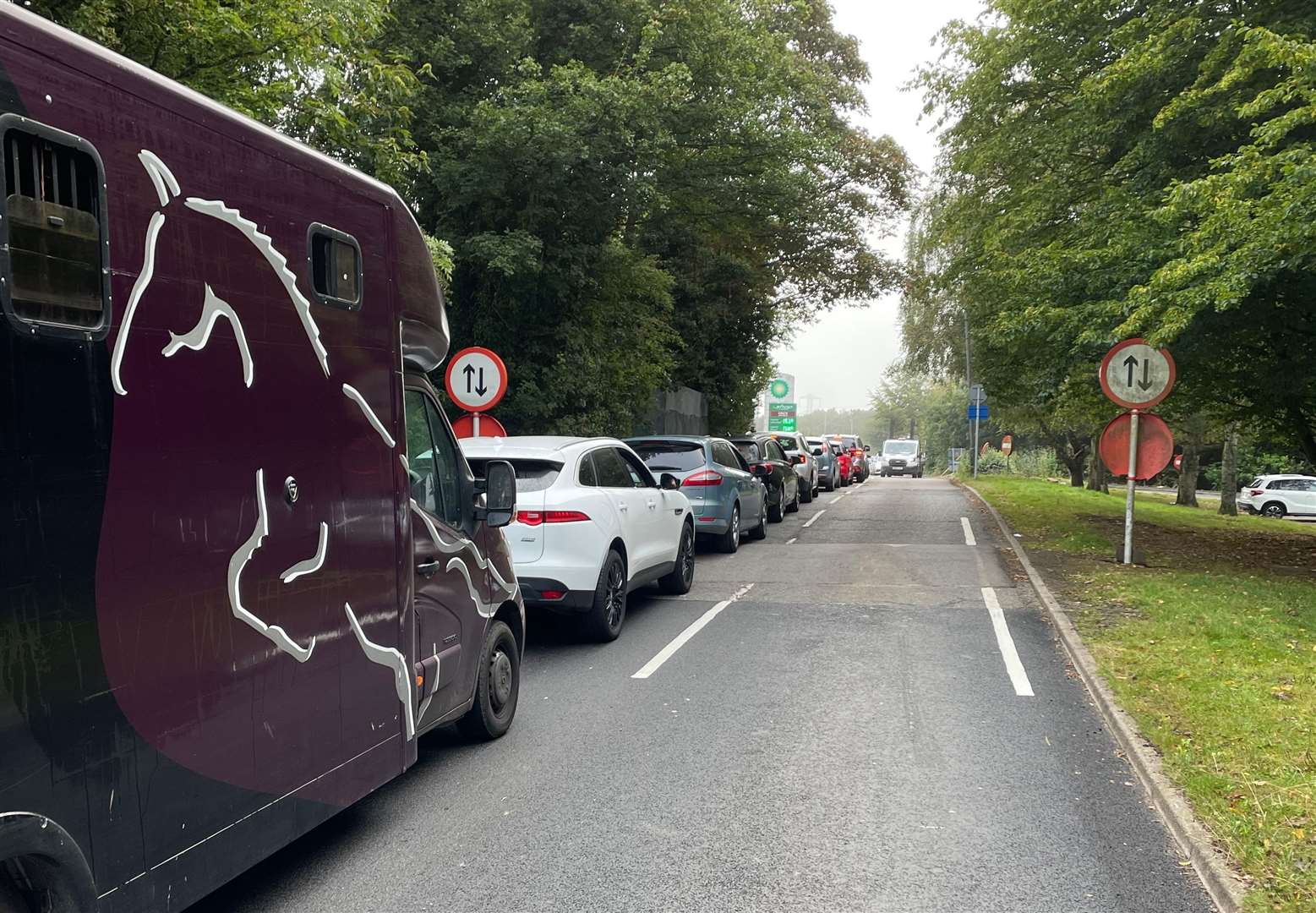 Queues formed along the M2 Medway services. Picture: Johan Pieterse